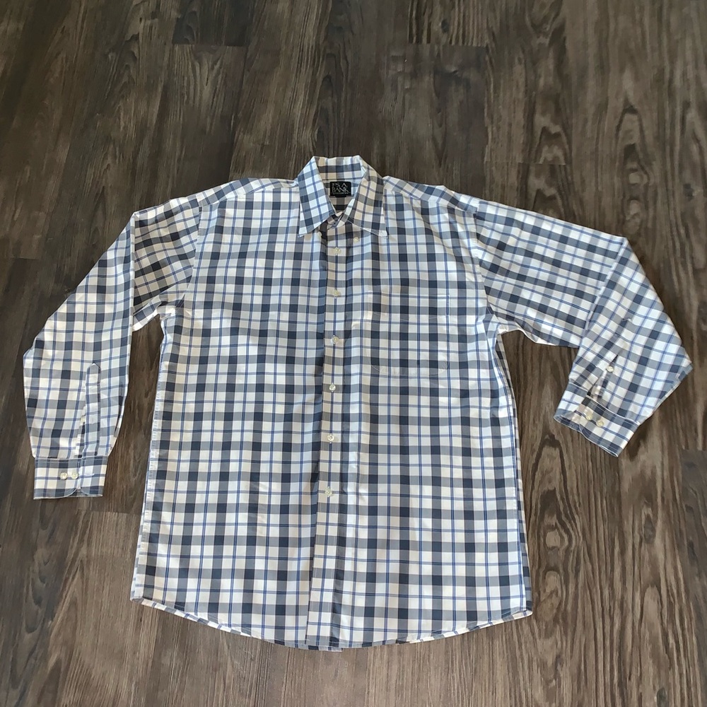 Blue & White Jos A Bank Button Down